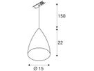 Pendelleuchte SLV TONGA IV E14 60W mit 1-Phasen-Adapter IP20 silbergrau