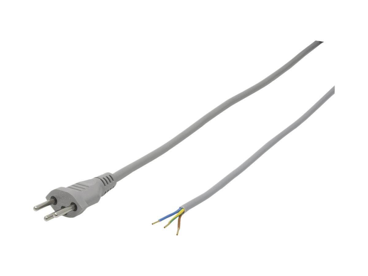 Apparatekabel Td 3×1mm² 3m grau Stecker T12