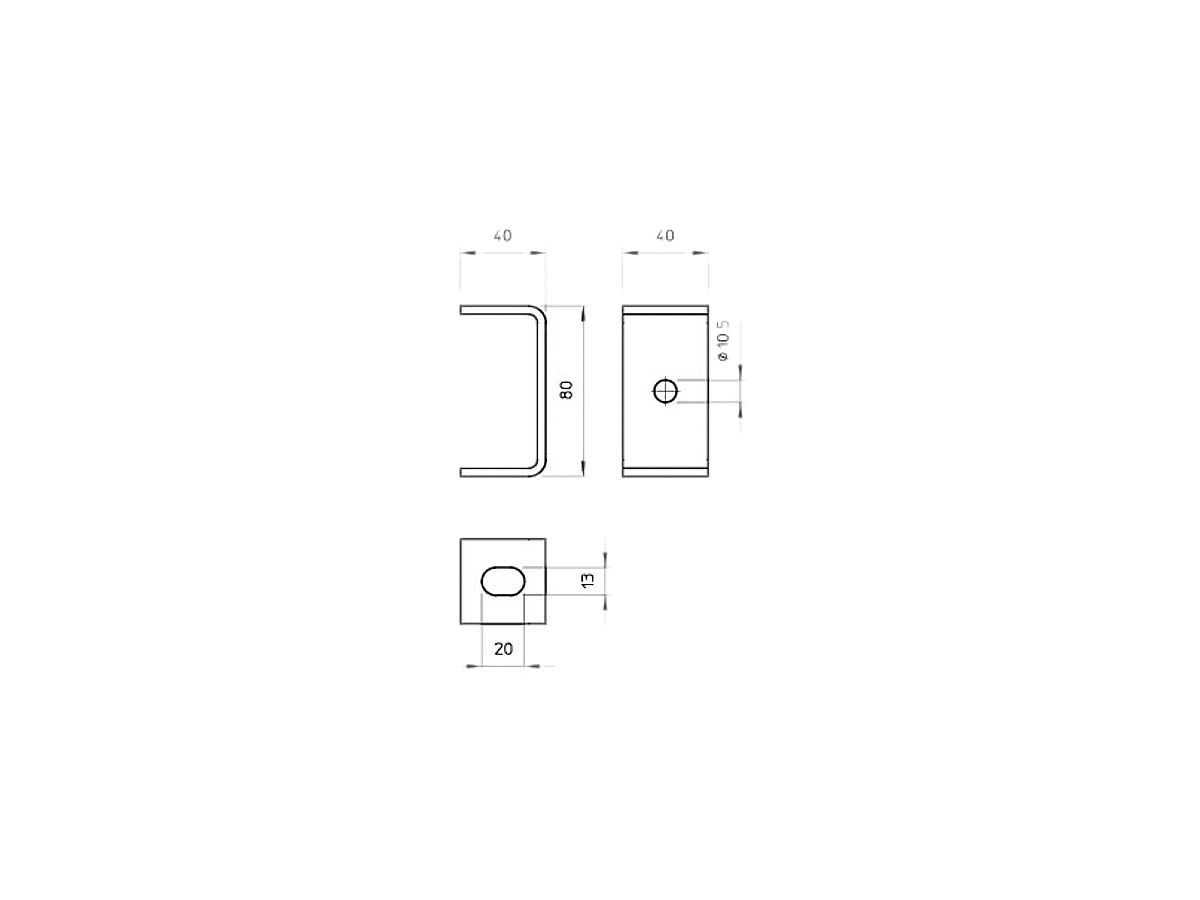 Deckenbügel Bettermann 10.5mm 80×40mm tauchfeuerverzinkt