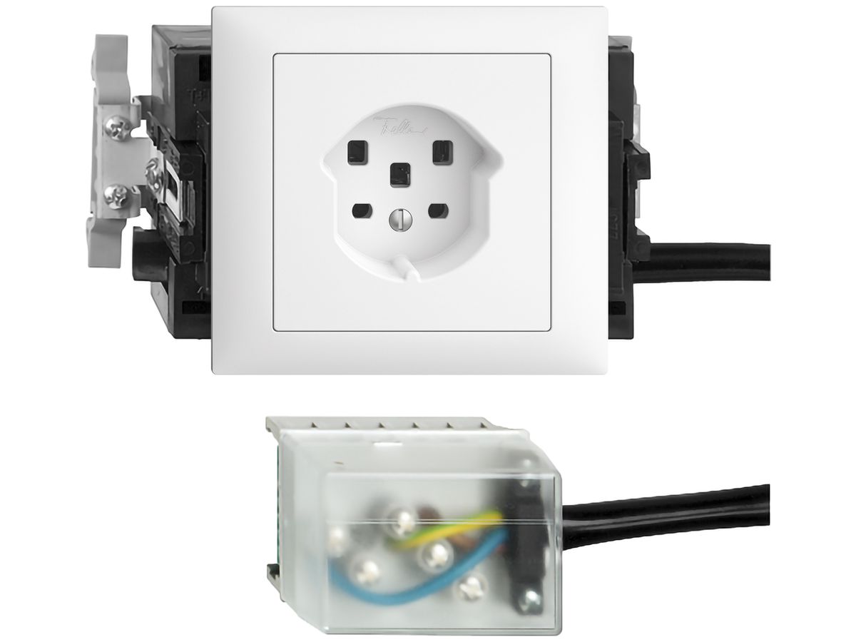 EB-Steckdose EDIZIOdue T25 16A weiss 53mm für Ecobus power