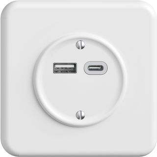 UP-Steckdose USB 18W Typ A + Typ C Feller STANDARDdue QMI 230V 3600mA weiss
