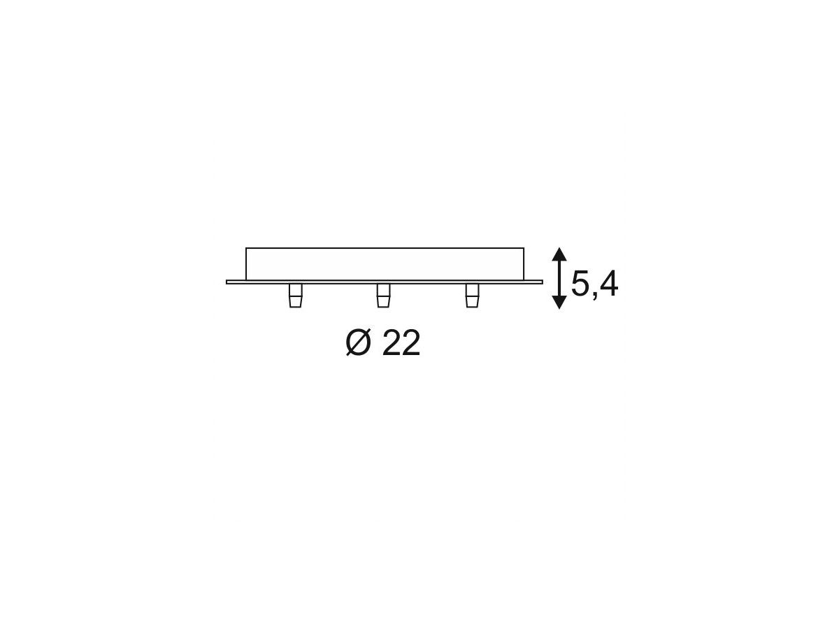 Deckenrosette SLV 3 Ausgänge, Ø220×54mm mit Zugentlastung schwarz