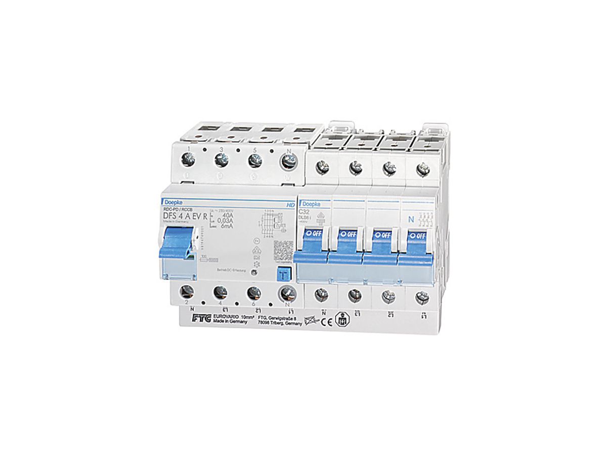 FI-/LS-Schalter-Set Doepke DFS 4 A EV EV-FI-LS SET, 32A, Einspeisung unten