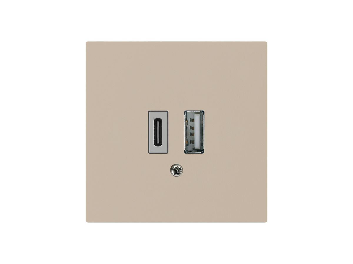 USB-Ladesteckdose kallysto 18W PD 1×Typ A 1×Typ C beige