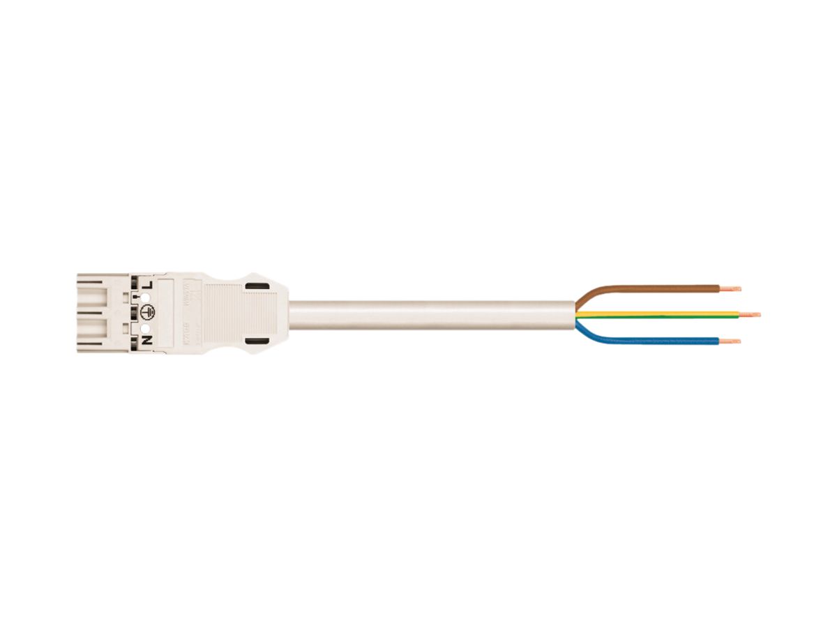 Anschlussleitung WINSTA MIDI 3×2.5mm² 20A 250V 8m Kod.A Stecker/frei weiss