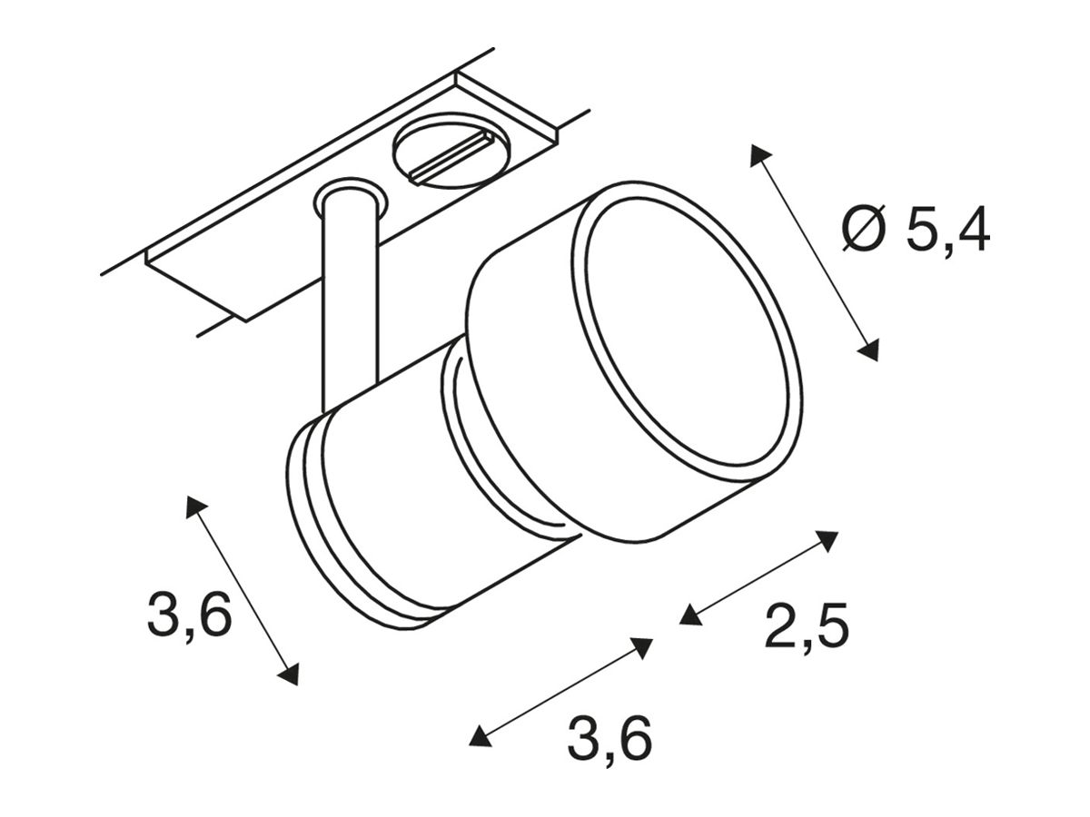 Strahler SLV PURI, GU10 50W mit 1-Phasen-Adapter IP20 silbergrau