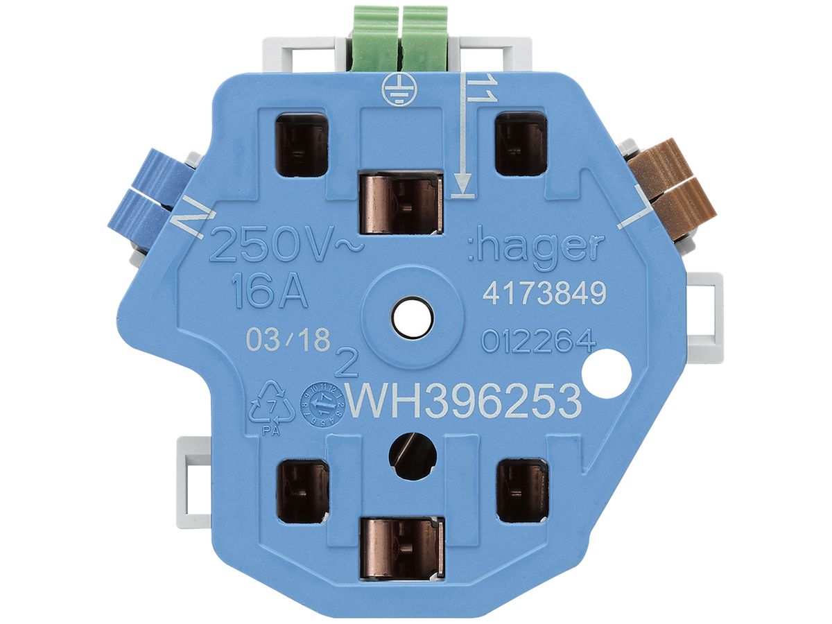 Einsatz zu Steckdose Hager, FLF 2×T13/23, E