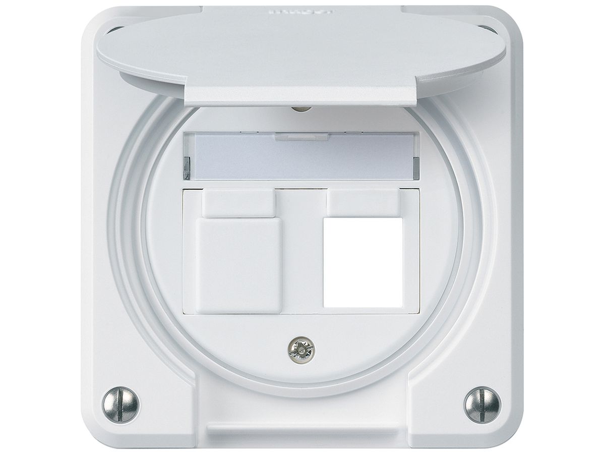UP-Montageset robusto IP55 flach weiss für 2×Keystone