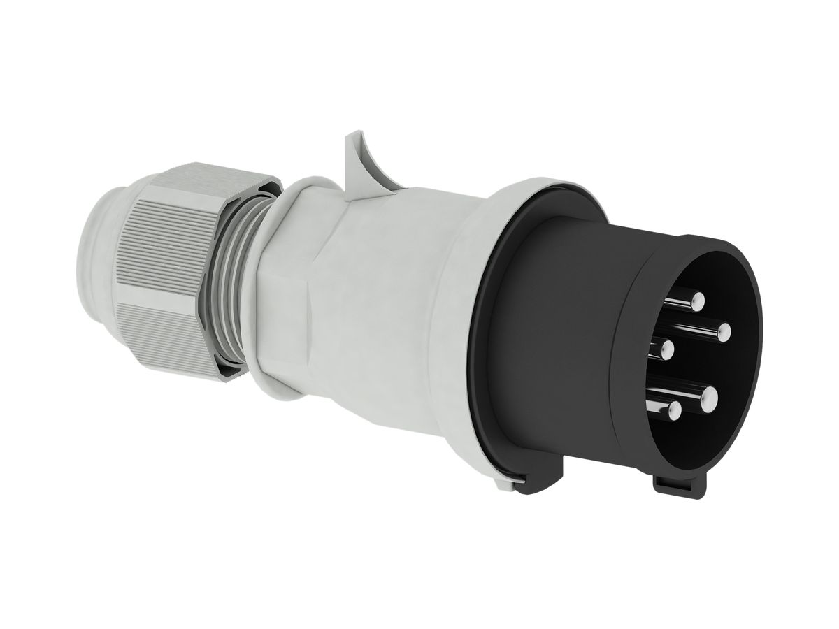 Stecker CEE Bals 5P 32A 500V 7h schwarz IP44 vernickelt Quick C.