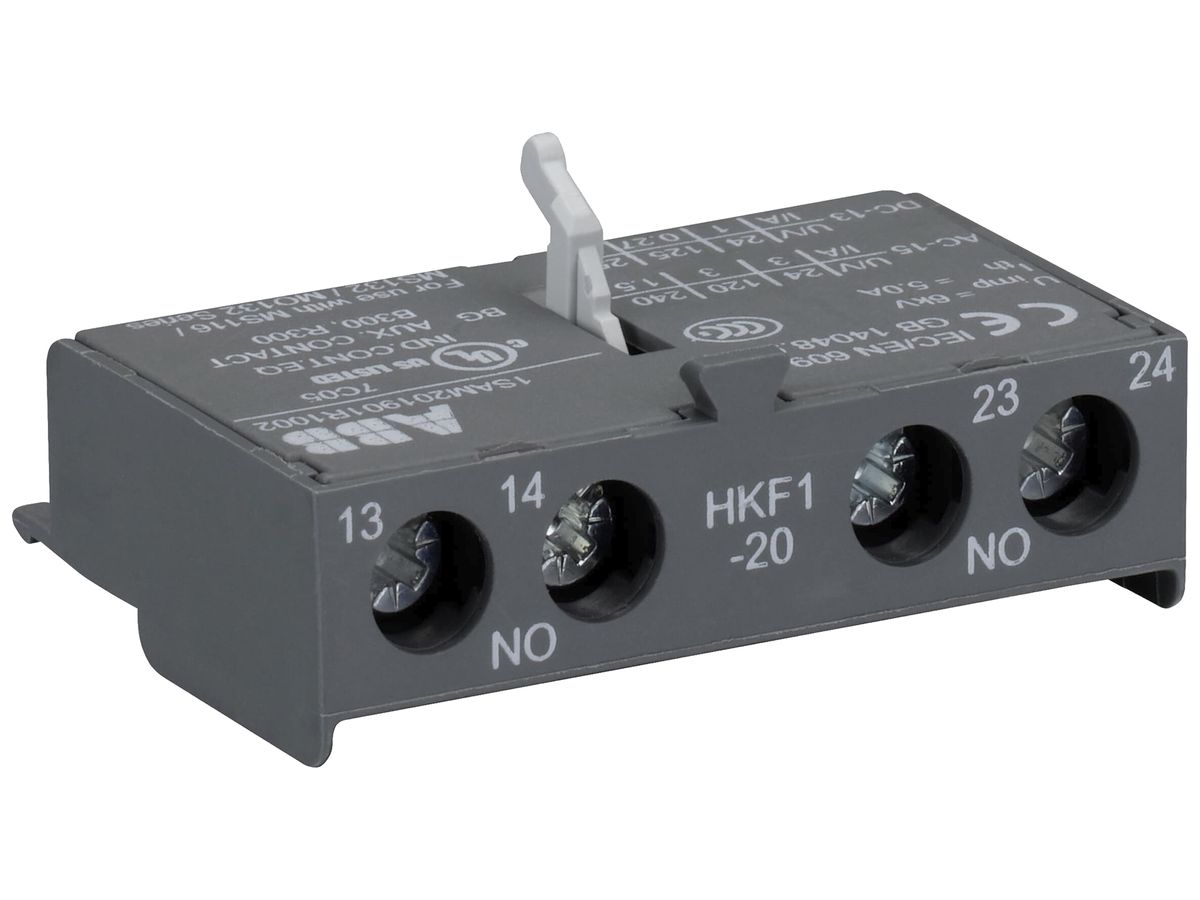 Hilfsschalter ABB HKF1-20, für MS132, 2S 1.5A AC-15, frontal, Schraub
