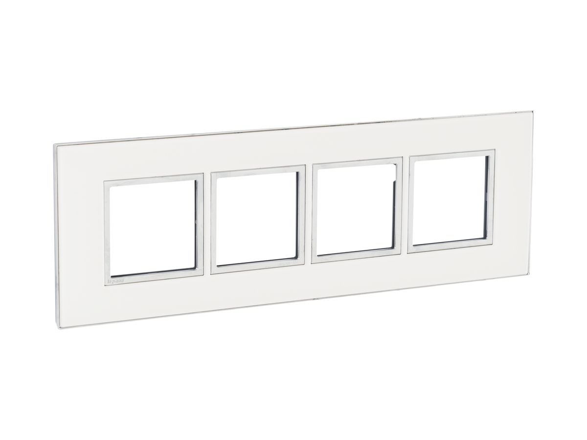 Abdeckrahmen ATO 4×1 Modul Glas-weiss, mit Zierrahmen