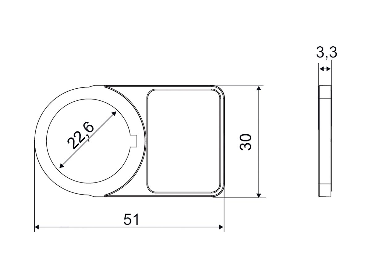 Tasterrahmen WAGO für Tasterschild, 27×19mm, schwarz