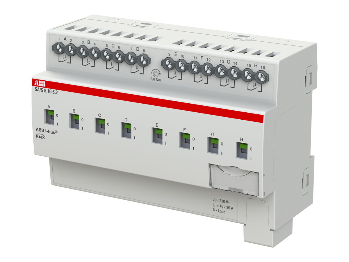 REG-KNX-Schaltaktor ABB SA/S8.16.5.2, 8-fach, 16A, C-Last