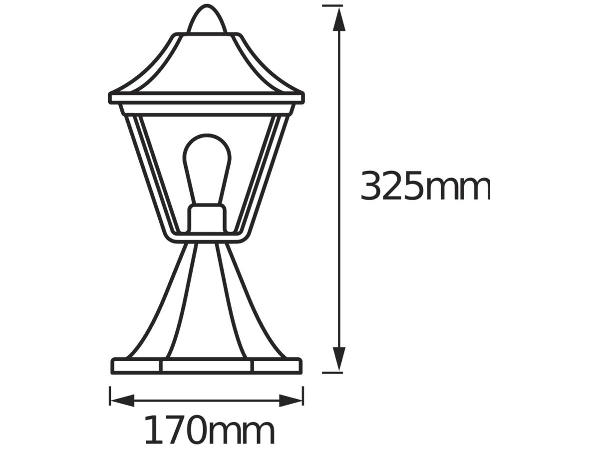 Wegeleuchte LDV ENDURA CLASSIC TRAD E27 325mm Aluminium anthrazit