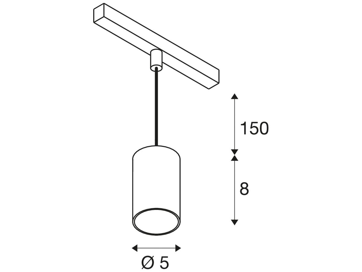 LED-Pendelleuchte SLV NUMINOS XS 48V AD 8.7W 720lm 940 DALI Ø50 weiss/schwarz