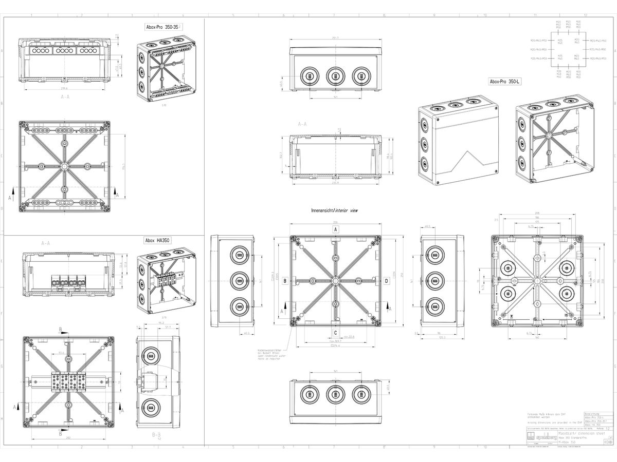 AP-Abzweigdose Spelsberg Abox Pro 350-L/sw 252×252×120mm IP69 sz
