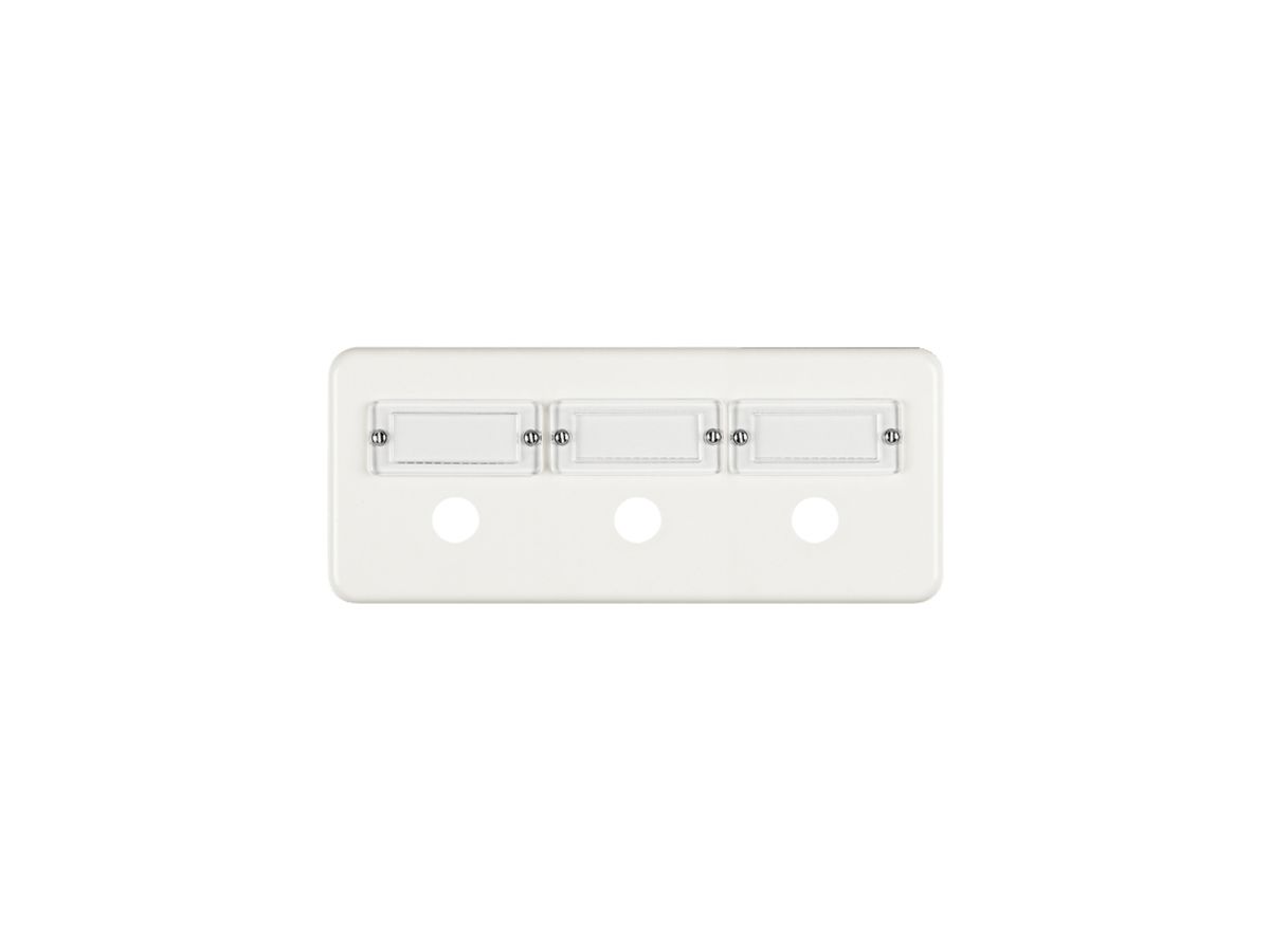 Abdeckplatte FH 1×3 Sonnerie horiz. mit Bezeichnungsschild weiss