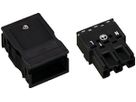 Stecker WAGO 3L 2×0.5…4mm² schwarz Kodierung A mit Zugentlastungsgehäuse