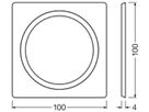 Abdeckplatte LEDVANCE FRAME Stahl 100×100mm 1×Ø68mm silber