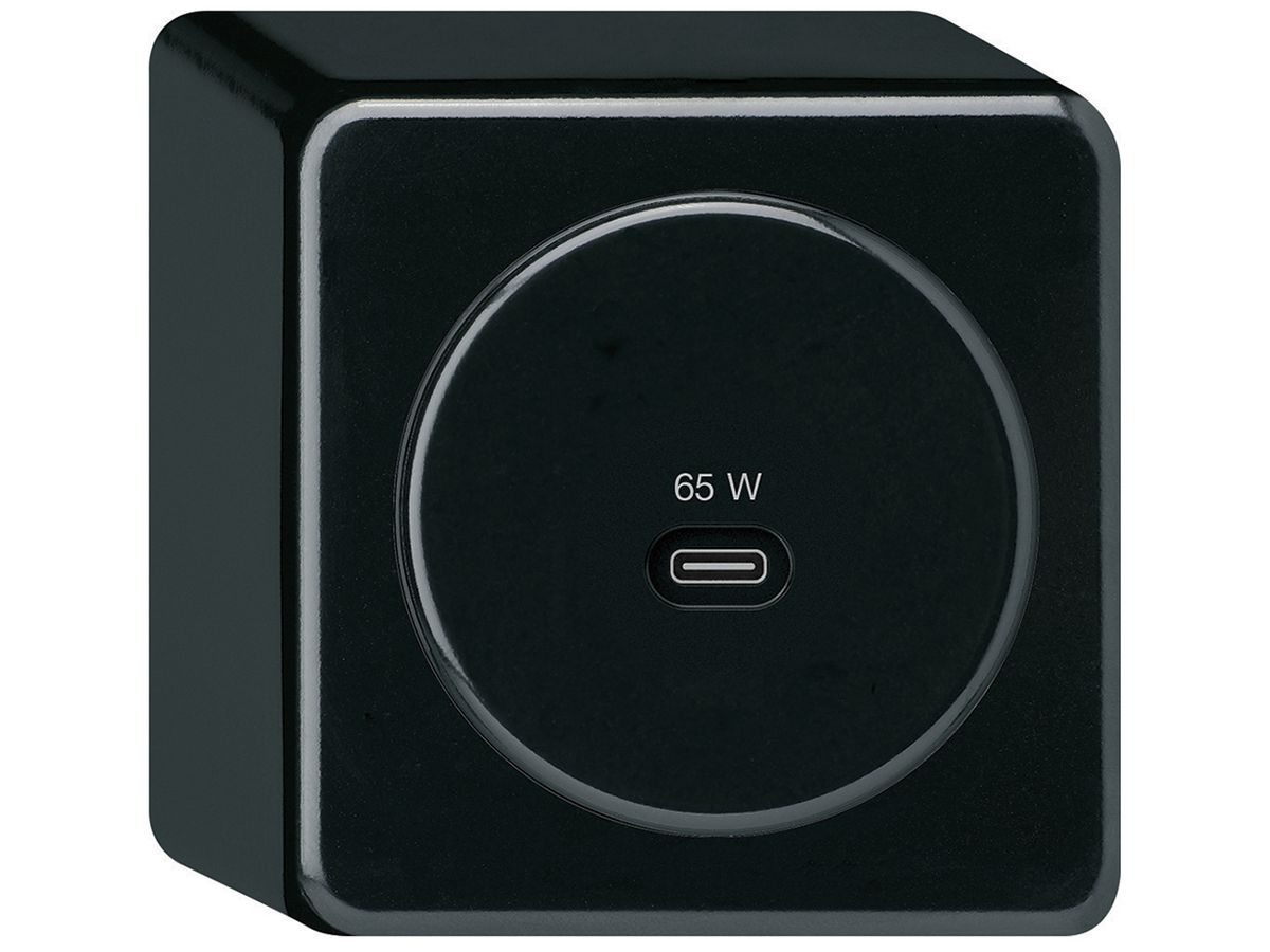 AP-USB-Ladesteckdose Hager basico Typ C 65W 3250mA schwarz