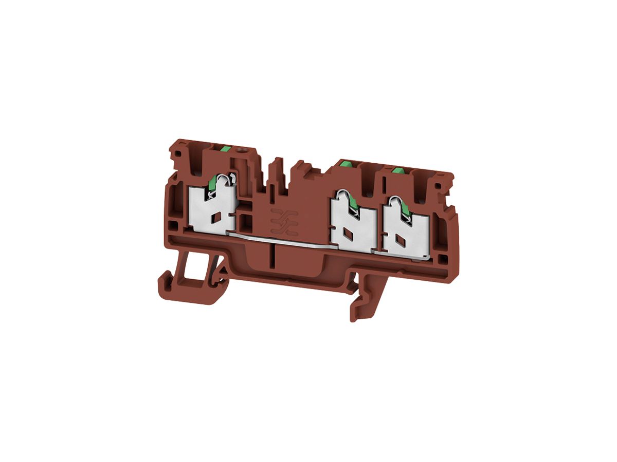 Durchgangs-Reihenklemme WM S3C 2.5mm² 24A 800V SNAP IN 3×1 TH35 br