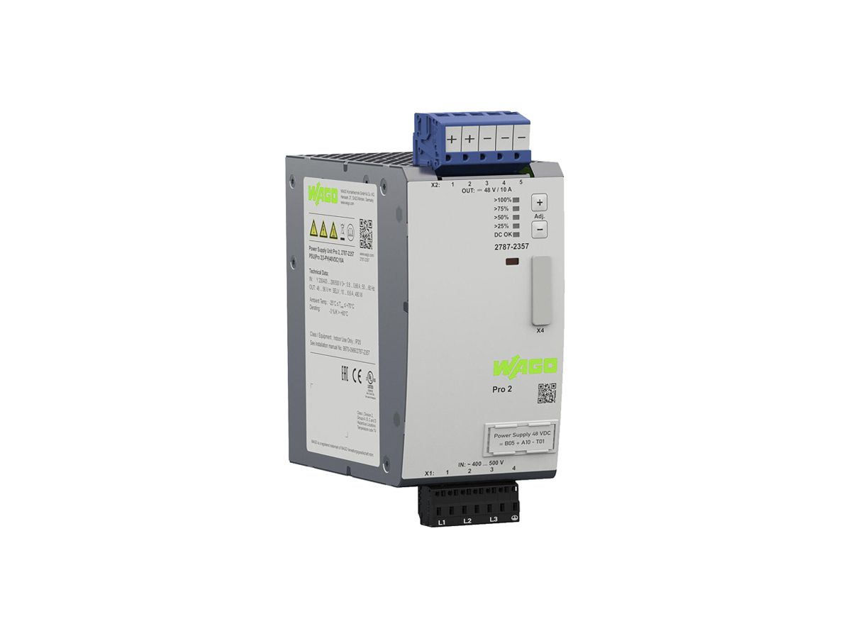 EB-Stromversorgung WAGO Pro 2 340…550V 480…780V 48V 10A 480W 7TE