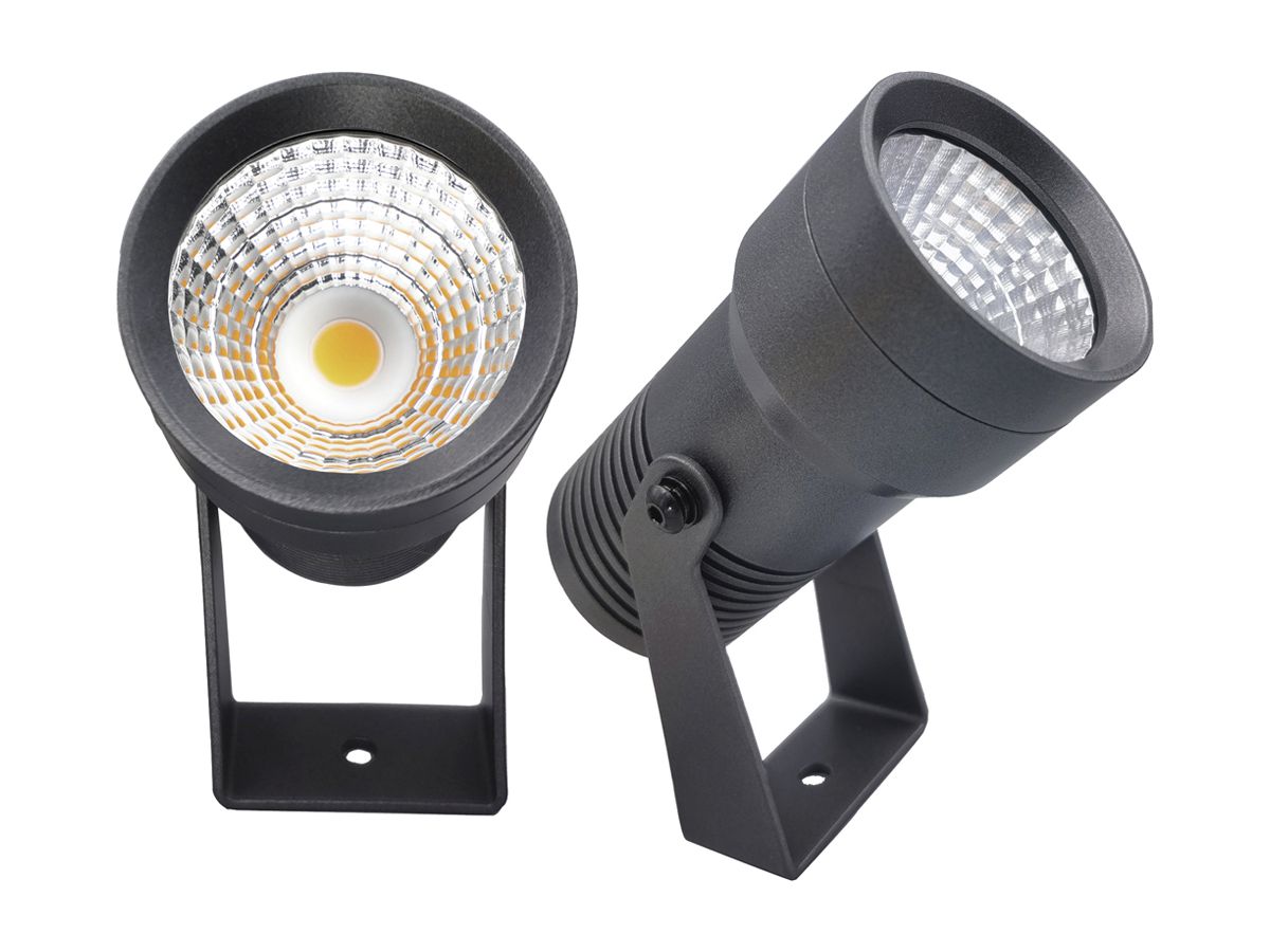 LED-Strahler CHARLY M 8W 2700K IP67 MB 61×113mm grau