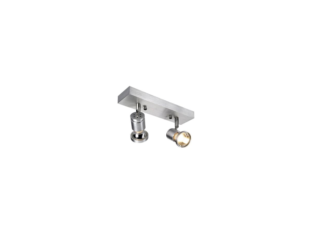 Decken-/Wandleuchte SLV ASTO, 2×GU10 75W IP20 Aluminium gebürstet