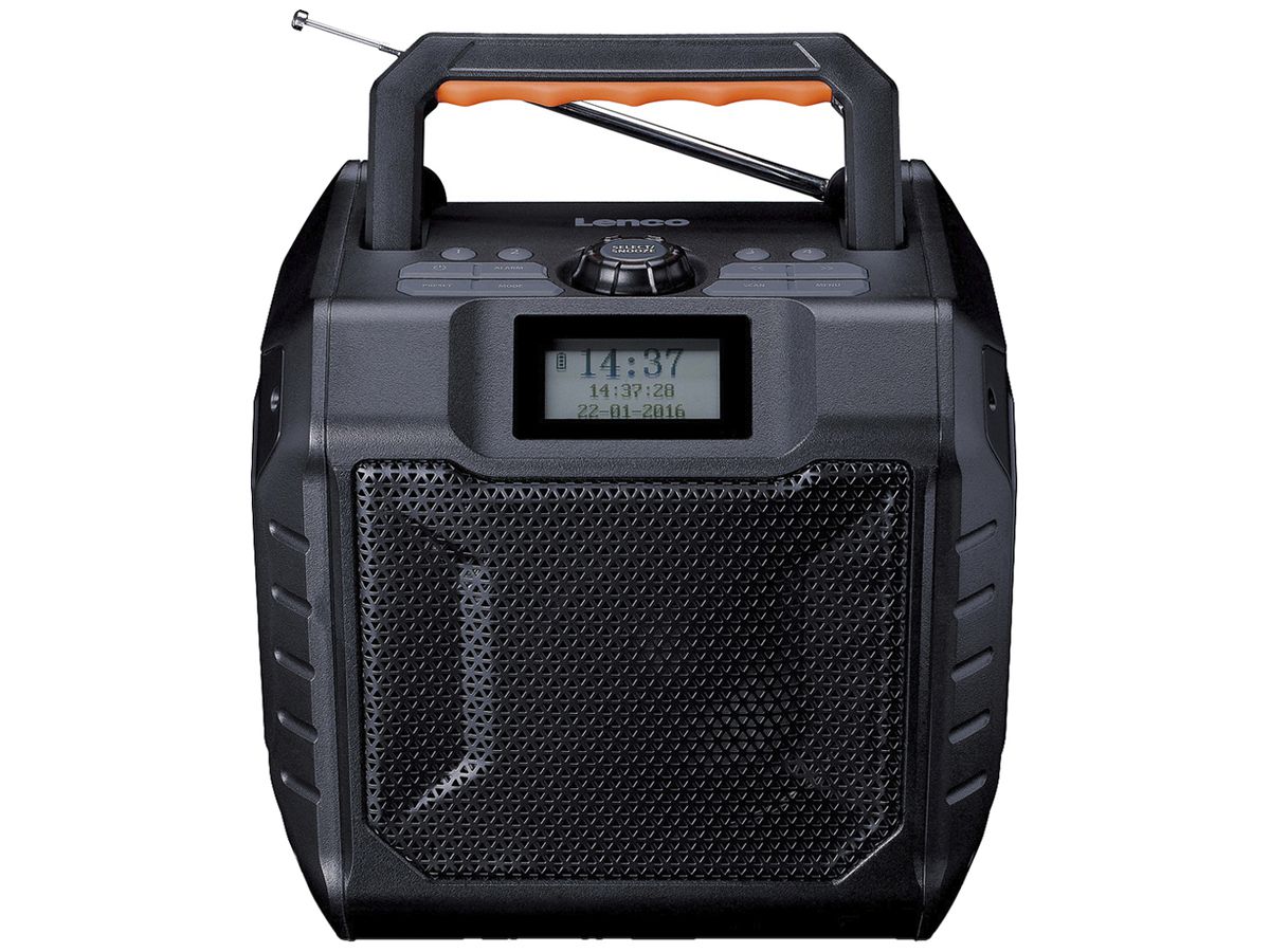 Radio LENCO ODR-160GY DAB+/FM/Bluetooth/Aux-in 35W (RMS) 230V/Akku schwarz