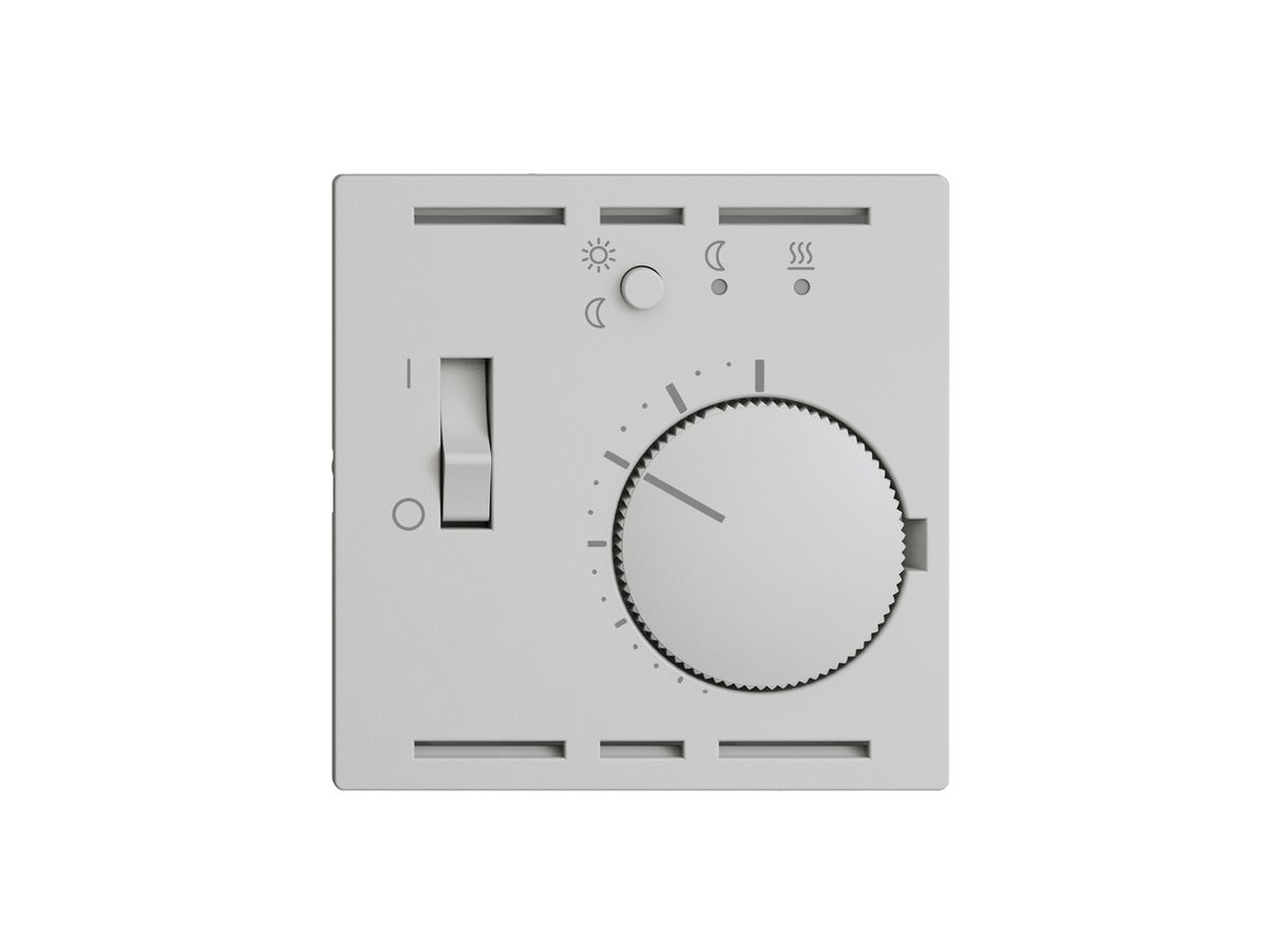 Frontset EDIZIOdue hellgrau 60×60mm für Raumthermost. mit Fühler