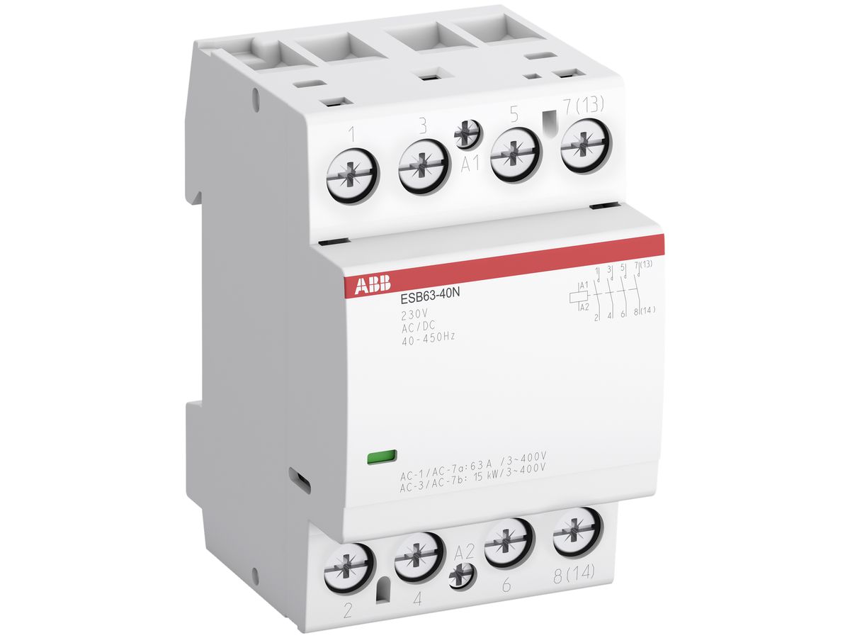 REG-Schütz ABB ESB63, 2S/2Ö 63A AC-1, 230VAC/DC