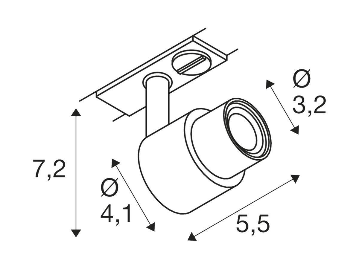 Spot SLV PURI 2.0 Basic GU10 1×6W DIM AD1PH Ø41mm weiss