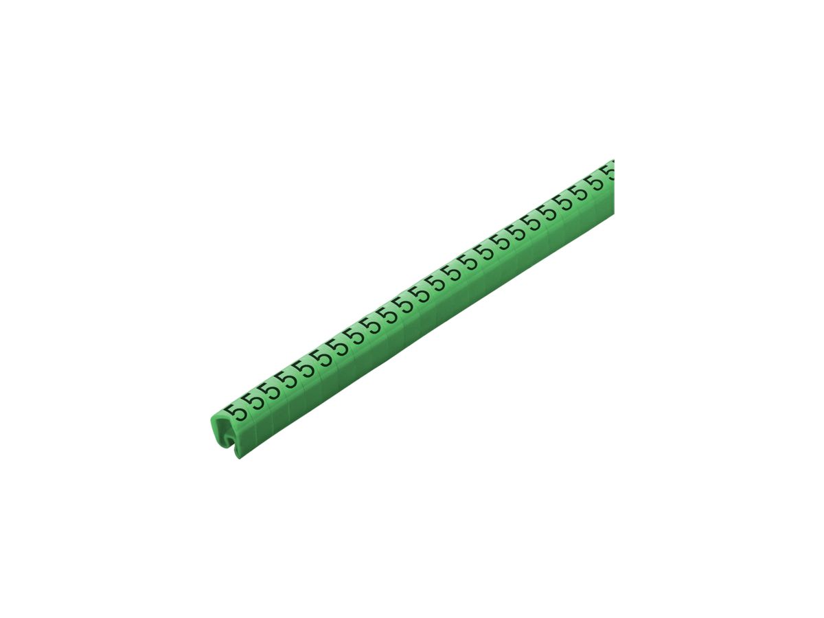 Leitermarkierer Weidmüller CLI C CD für Ø4…10mm 4×7mm Aufdruck: 5, grün