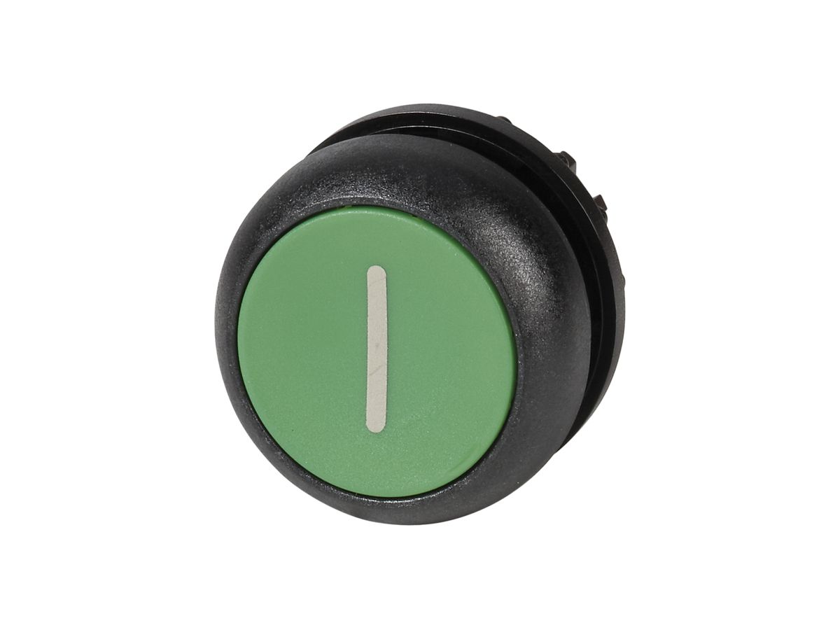 Drucktaste ETN RMQ flach I grün, rastend, Ring schwarz