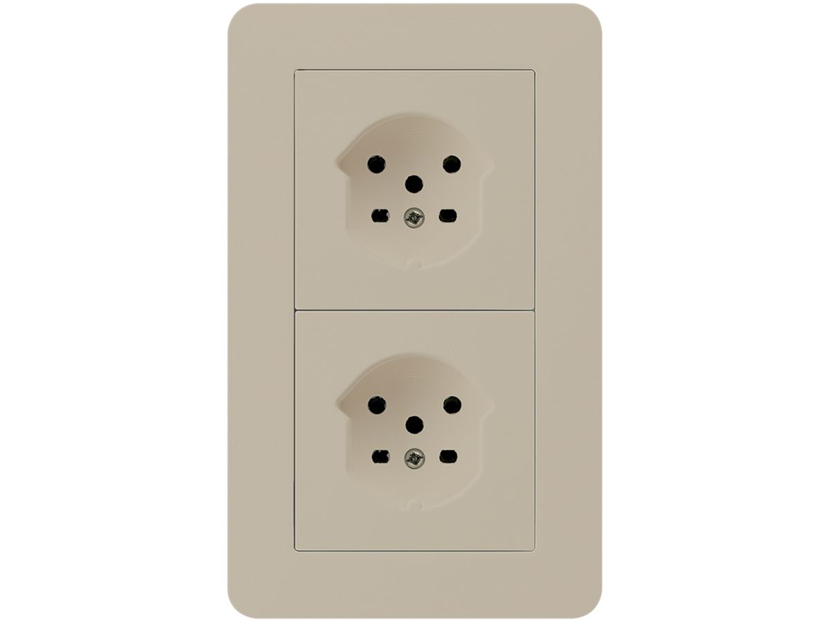 UP-Kombi 2×1 HA kallysto.trend 2×Typ 15 mit Steckklemmen beige