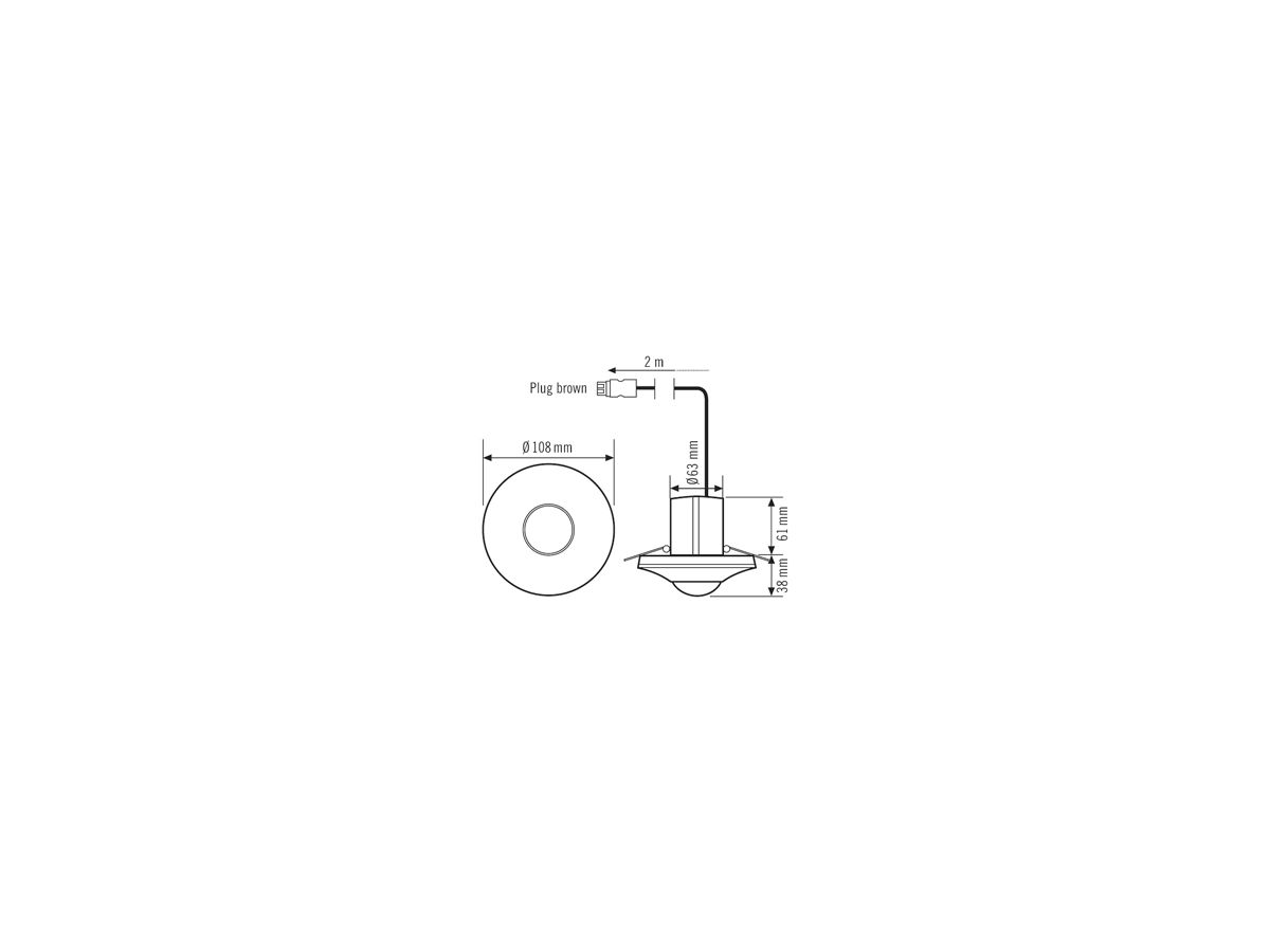 UP-Präsenzmelder ESYLUX PD-C 360i/8, mit WINSTA Code A/S, weiss