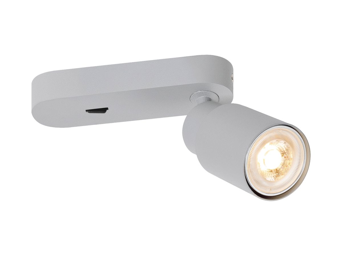 Spot SLV PURI 2.0 Tube CW GU10 1×6W DIM Ø55×150×87mm grau