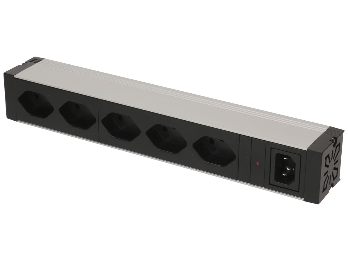 Steckdosenleiste MH 5×T13 1HE schwarz