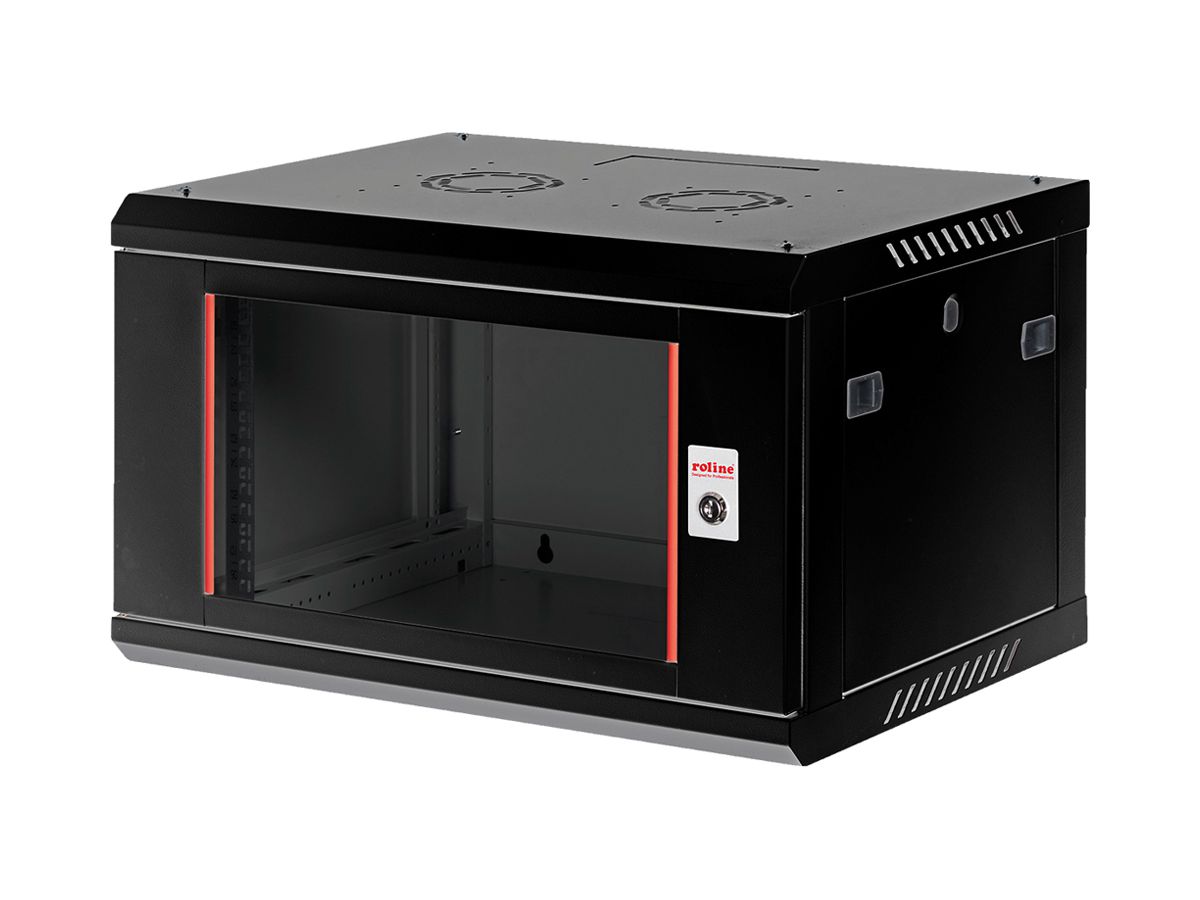 Wandgehäuse 19" ROLINE Basic Plus 600×379×450mm 6HE 1×Tür Stahl schwarz