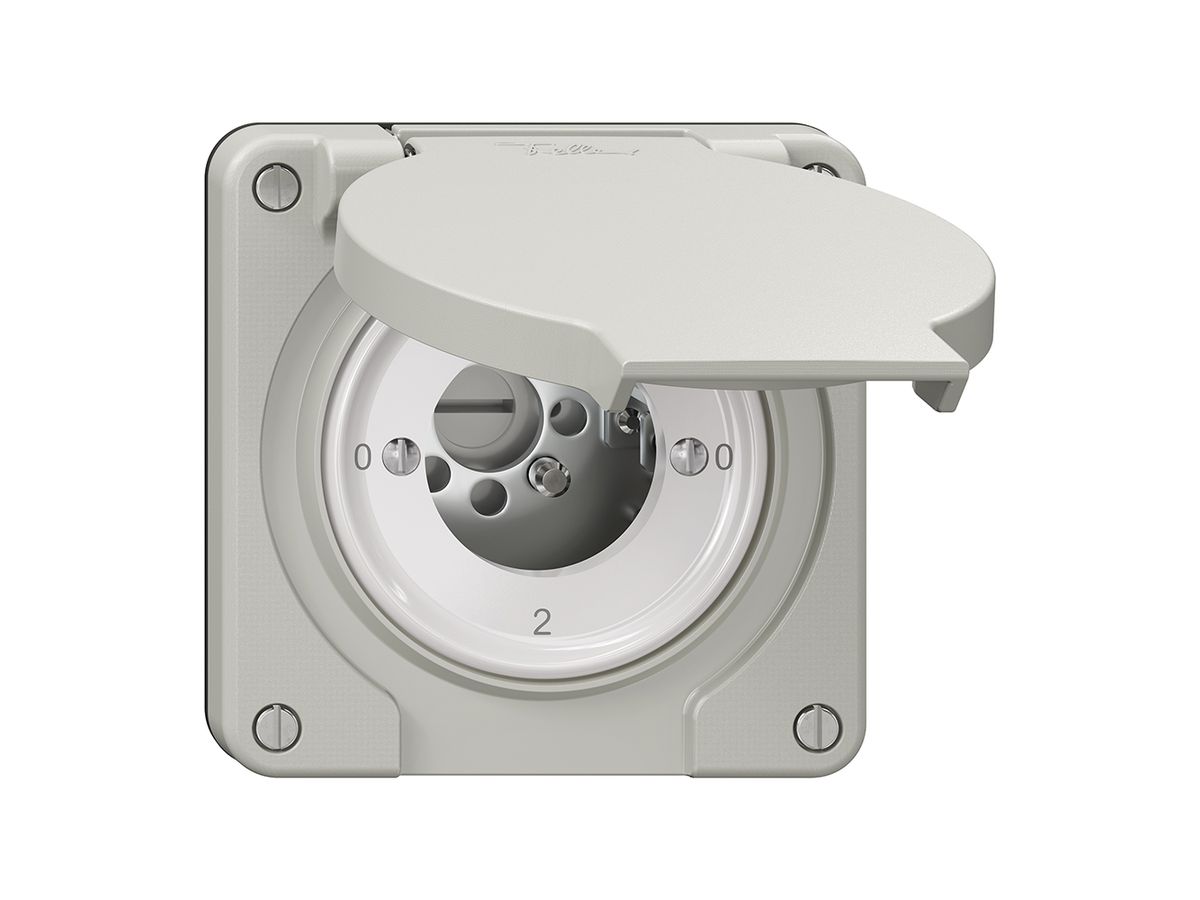 Drehschalter NEVO N.CO 2/3L, ohne Zylinder, KS, 0-1-0-2, lichtgrau