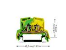 Klemme WAGO 4L mini 2.5mm² grün/gelb für DIN-35