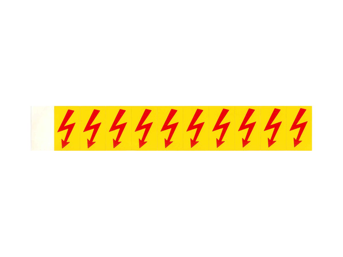 Warnschild Kunststoff 17×30mm gelb-rot