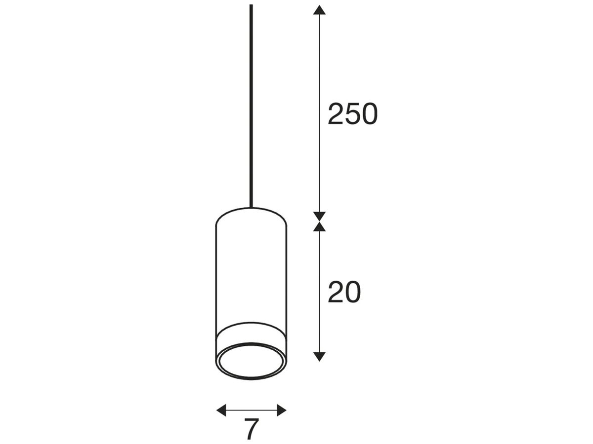 Pendelleuchte SLV ASTINA GU10 10W Ø70×200mm schwarz
