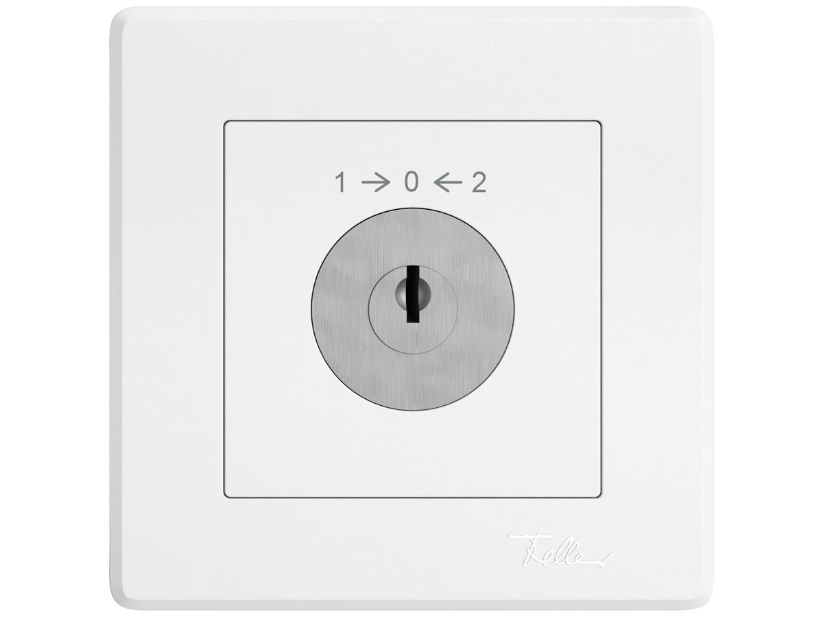 UP-Schwenktaster EDIZIO.liv SNAPFIX® 1->0<-2/1P mit Schloss & 2 Schlüsseln ws