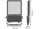 LED-Strahler LEDVANCE FLOODLIGHT 180W 27700lm 840 IP66 55×120° 552×361mm
