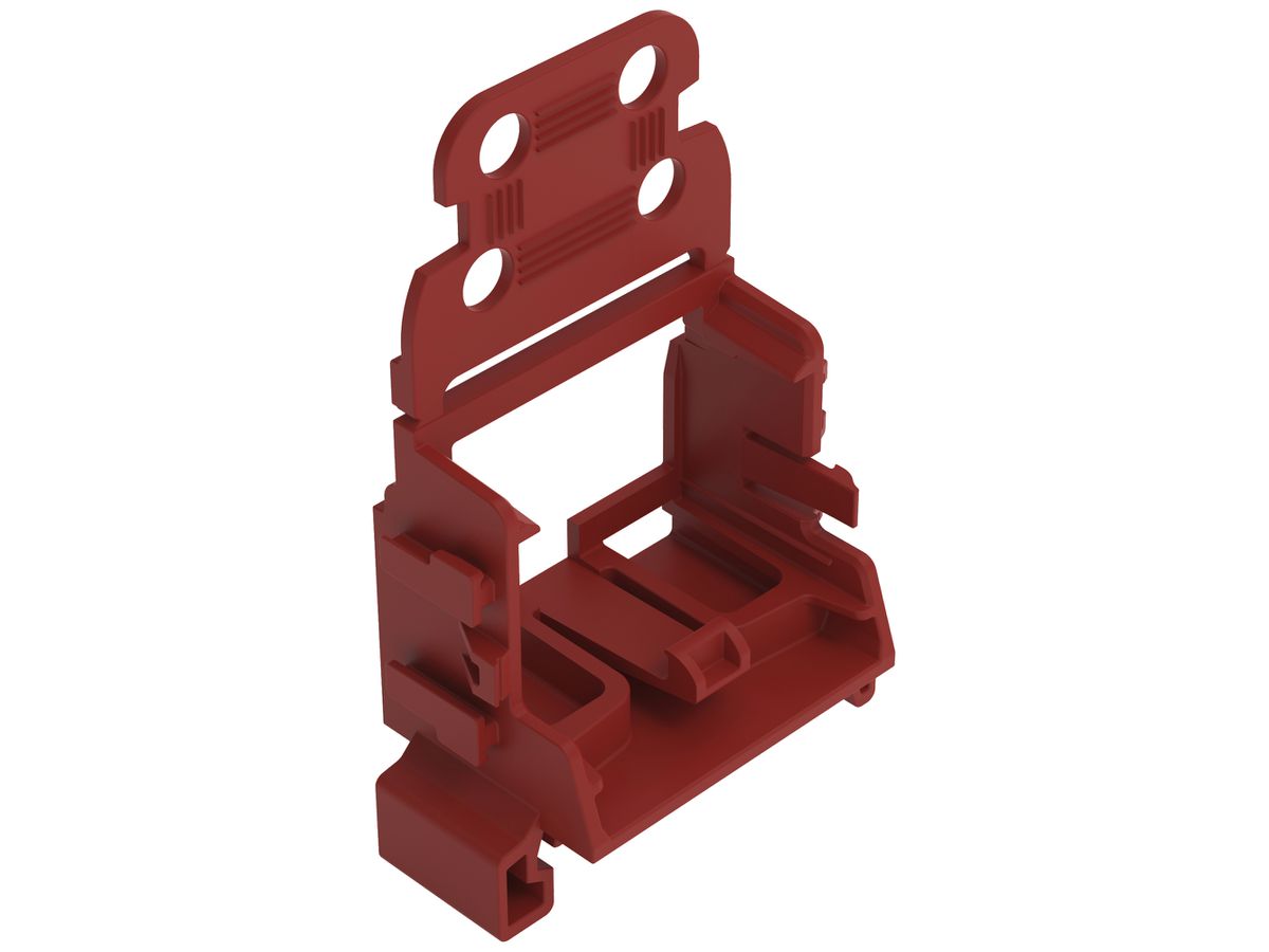Befestigungsadapter WAGO 221 mit Zugentlastung 10L×4mm² TH35 rot