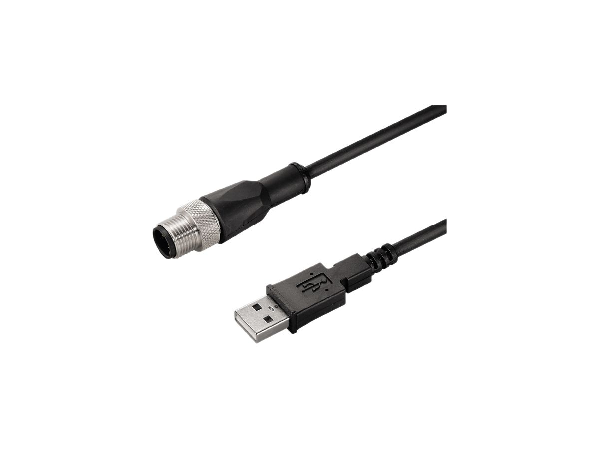 Kabel Weidmüller SAIL M12/USB 4L 3m Stift gerade geschirmt PUR schwarz