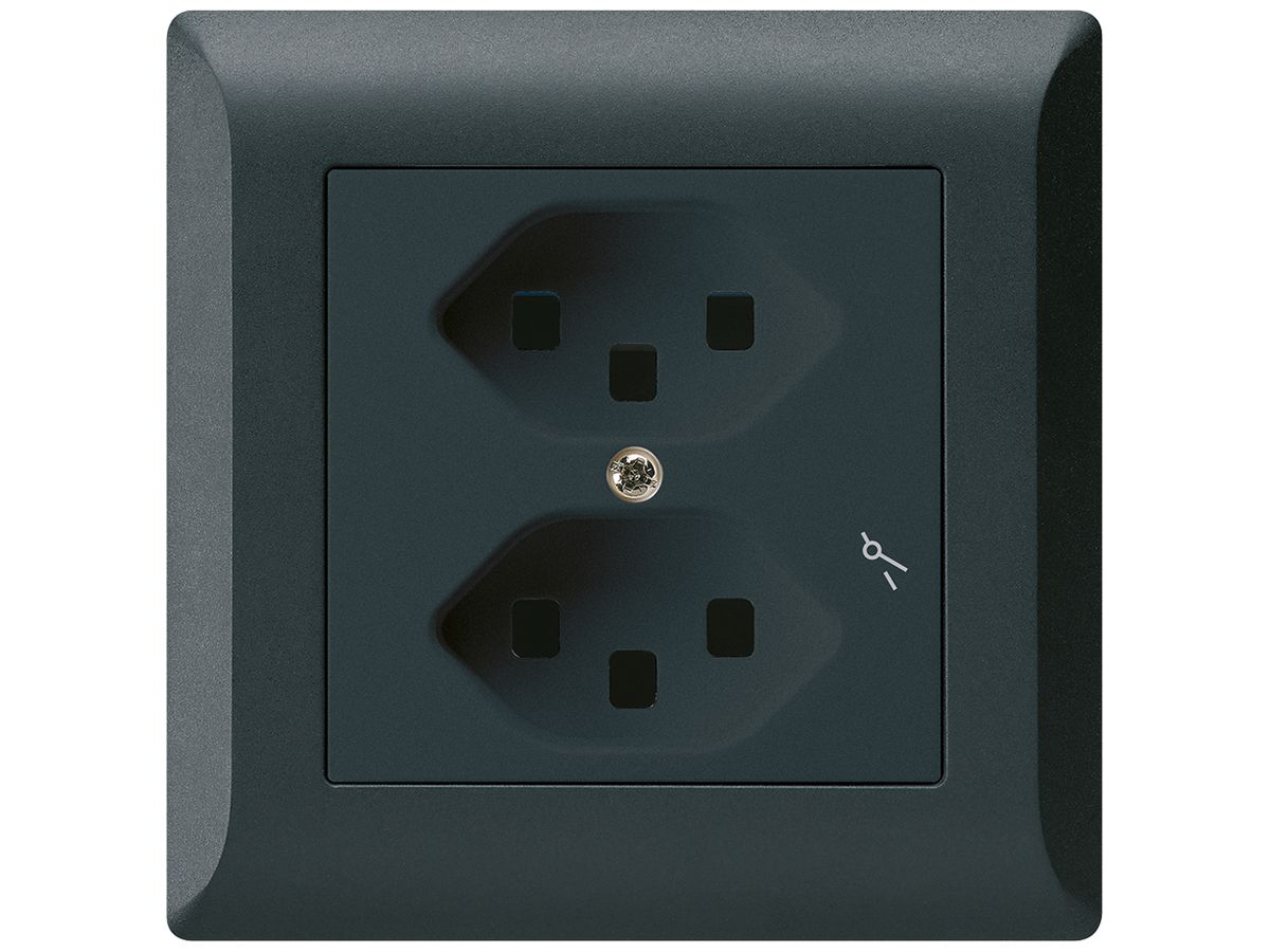 UP-Steckdose Hager kallysto.line 2×T23 1×S C schwarz