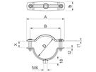 Rohr-/Kabelschelle Bettermann, mit Gewinde M6, Ø30…36mm, verzinkt