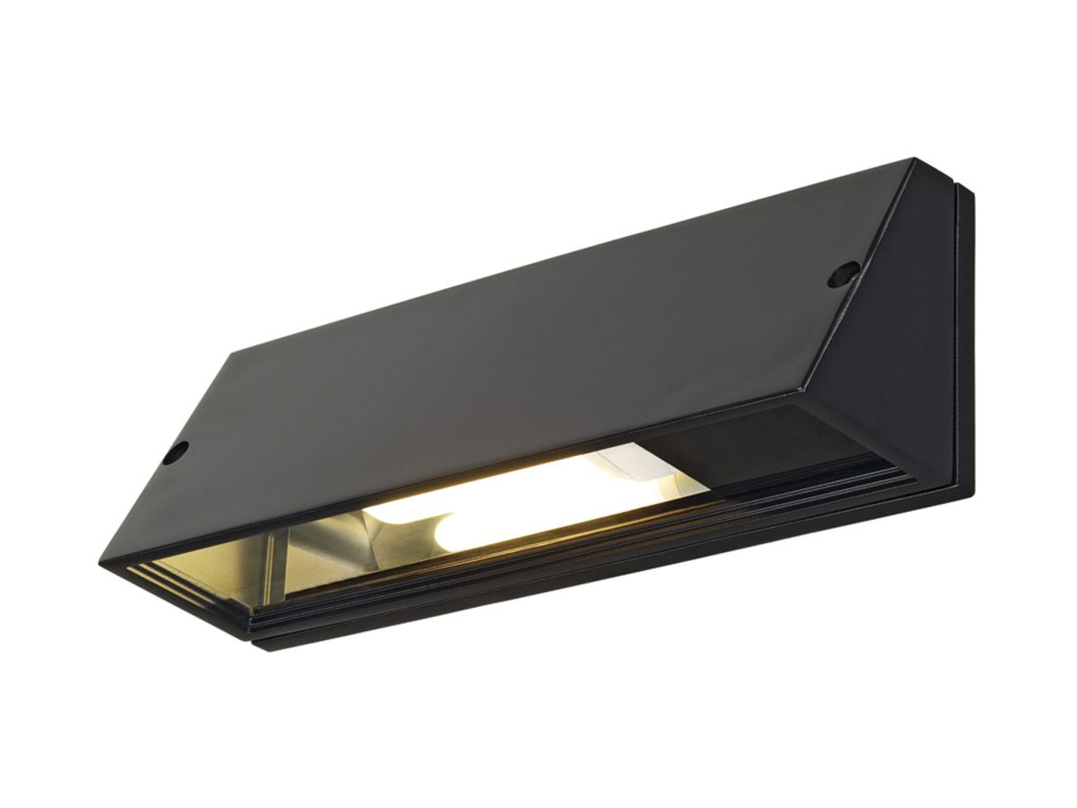 Wandleuchte SLV PEMA SQUARE, E27 15W IP65 schwarz